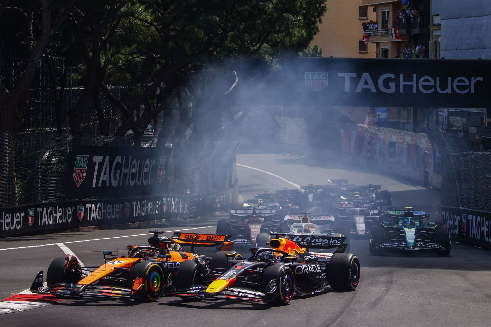 Oscar Piastri with Max Verstappen at the F1 2025 Monaco Grand Prix - Source: Getty